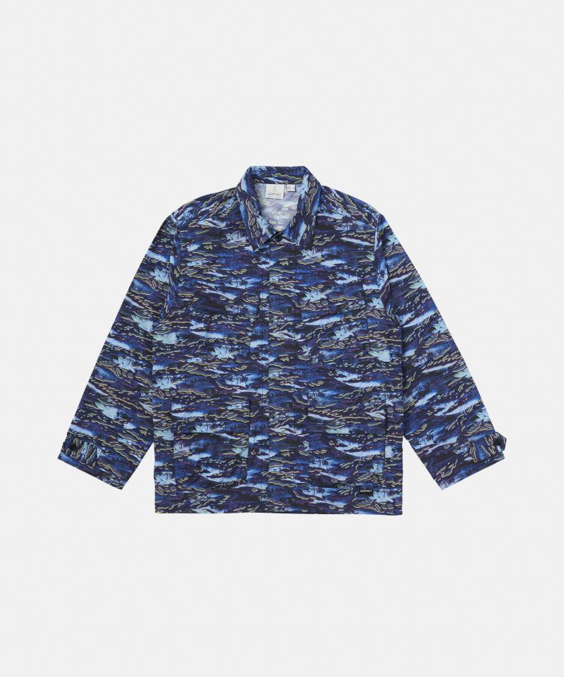 EXCLUSIVE】OVER SHIRT (TIGER BASS BLUE) | オーバーシャツ 