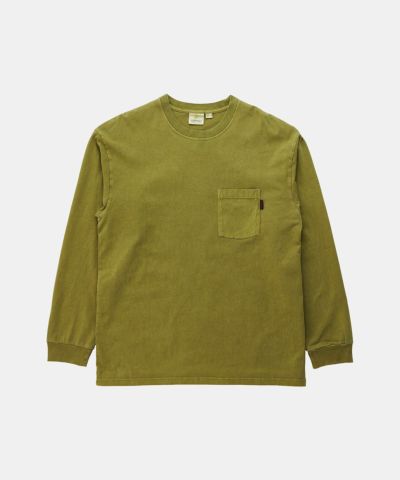 L/SポケットTシャツピグメントダイ