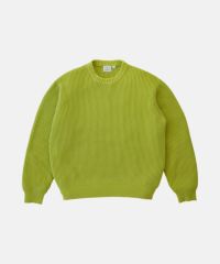 美品 オーラリー 定価4.18万 2020aw ウールリブニットシャツ イエロー アンサンブル対応]メッシュ柄ボウタイニット(ニット・セーター